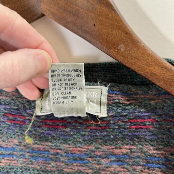 90s Grunge Men’s Wool Christopher Hayes Cardigan Size M Green Marled Kurt Cobain - Picture 4 of 7